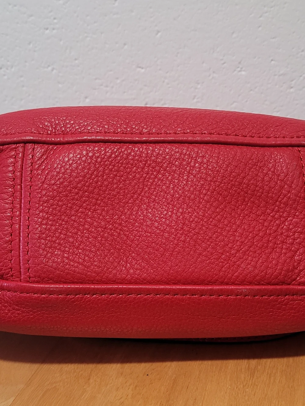Michael Kors Red Leather Shoulder Bag with Tassel